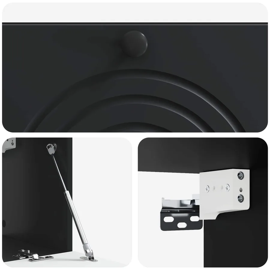 Meuble TV mural Noir 78,5 x 31 x 30 cm Bois d'ingénierie - 9