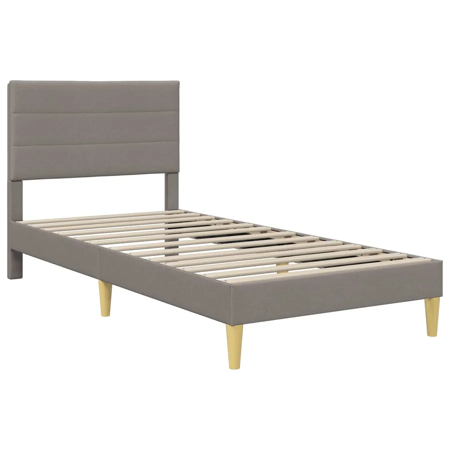 Cadre de lit Taupe 100 x 200 cm Polyester - 4