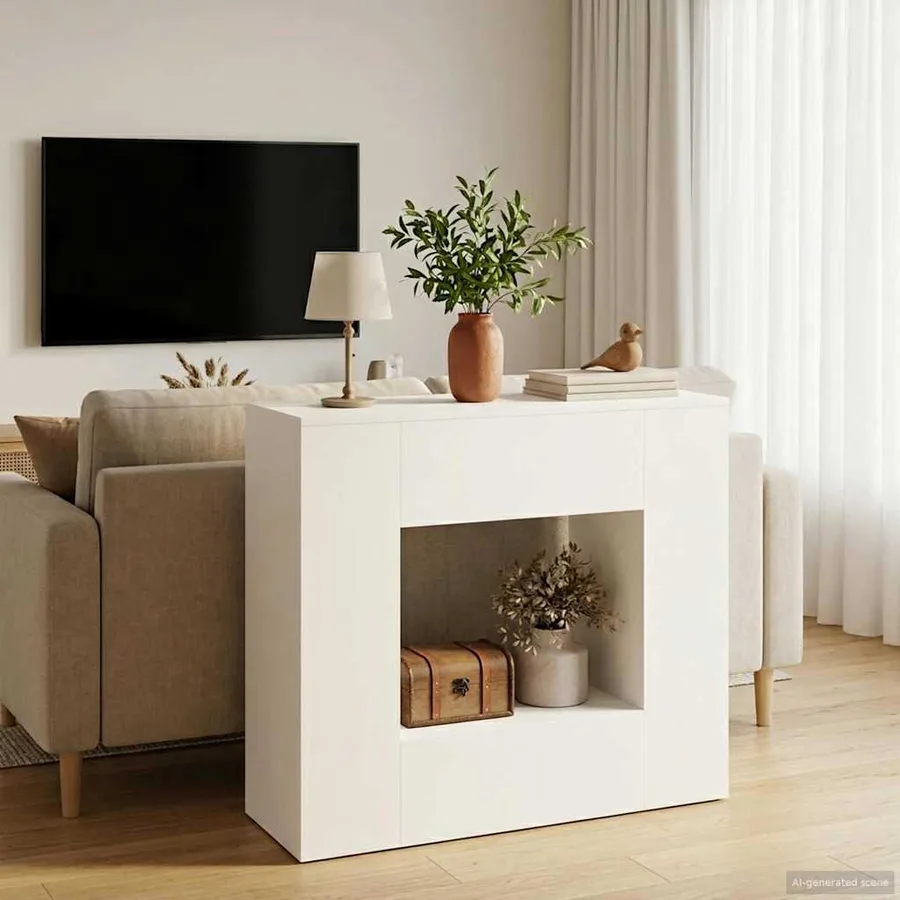 Table console 82 x 29 x 74 cm Blanc - 4