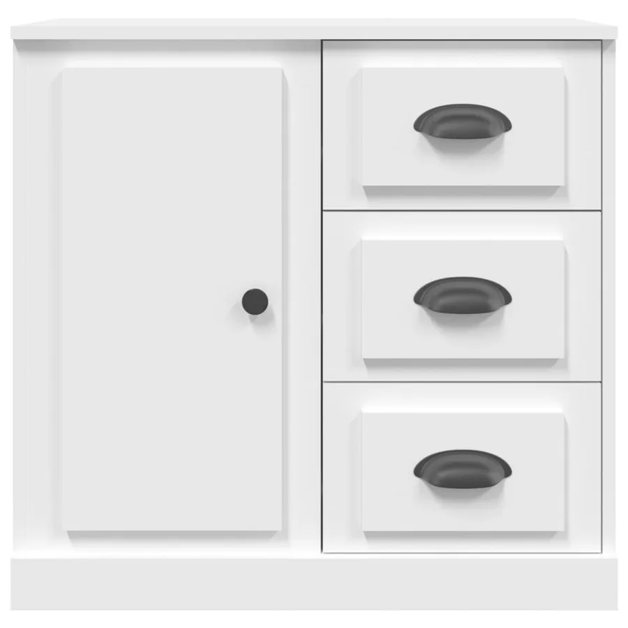 Buffet blanc 70x35,5x67,5 cm bois d'ingénierie - 6