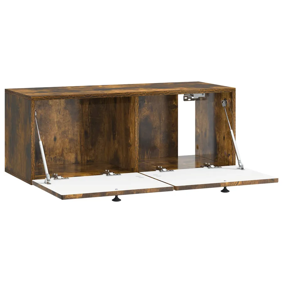 Meuble TV mural Chêne fumé 78,5 x 31 x 30 cm Bois d'ingénierie - 5