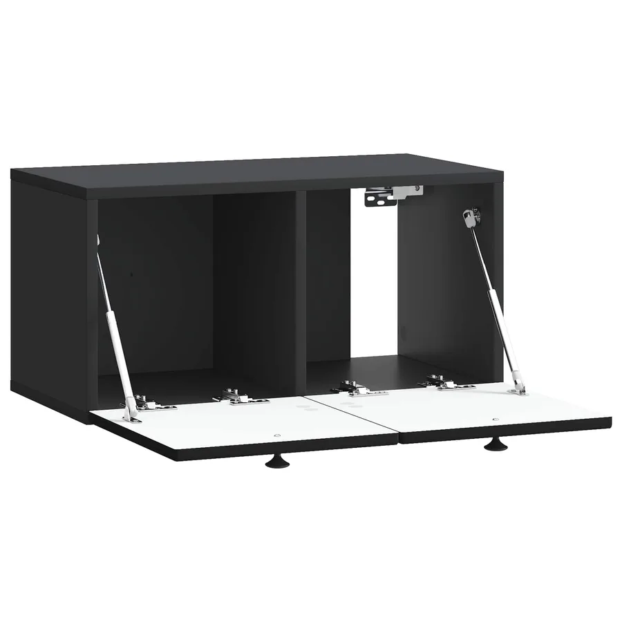 Meuble TV mural Noir 59,5 x 31 x 30 cm Bois d'ingénierie - 5