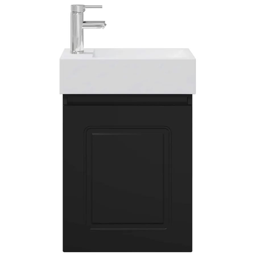 Meuble de salle de bain avec robinet Noir 45,5 x 22,5 x 84 cm - 5