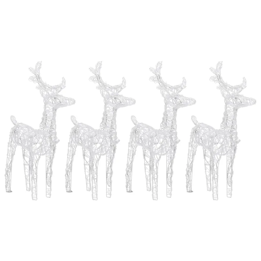Rennes de Noël 4 pcs 160 LED Blanc chaud Acrylique - 3