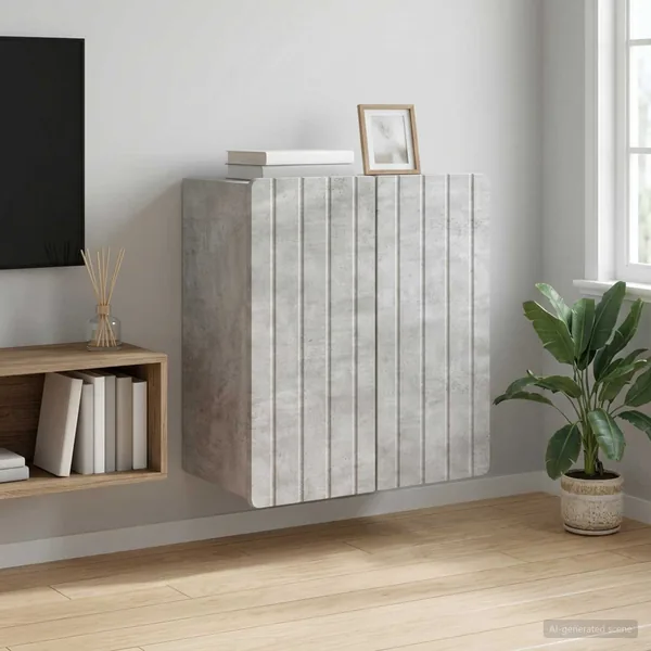 Armoire Murale Gris béton 59 x 31 x 64 cm Bois d'ingénierie