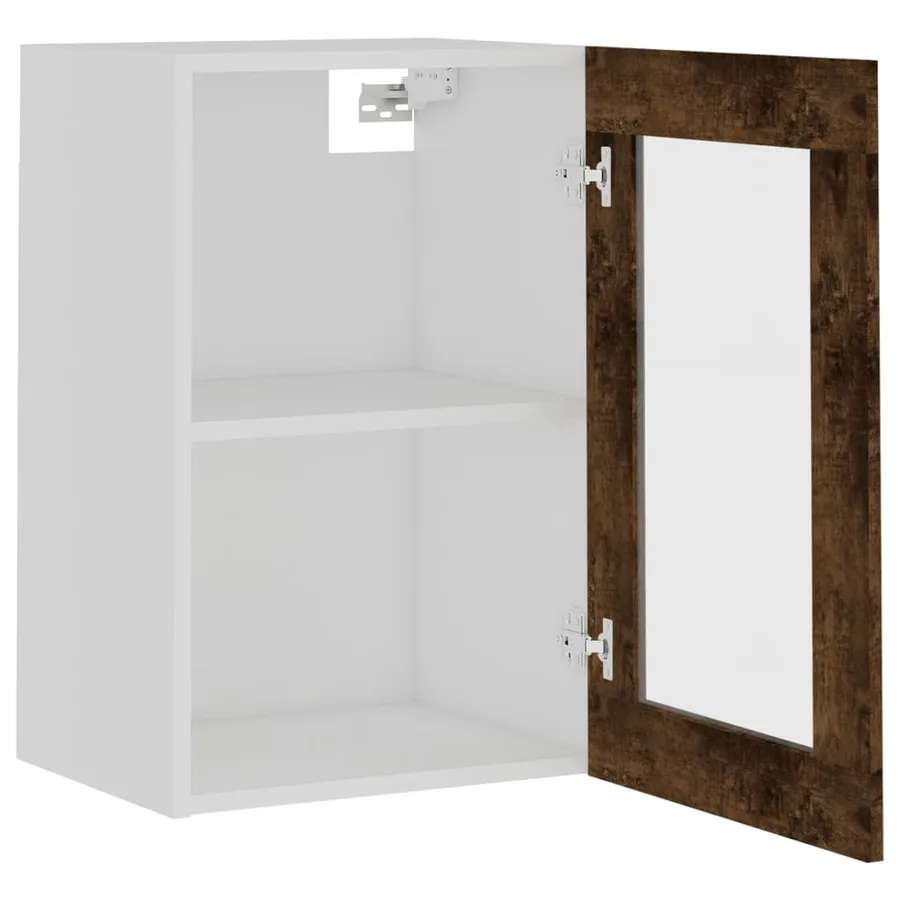 Vitrine suspendue "Lyon" Chêne fumé 40 x 31 x 60 cm Bois d'ingénierie - 6