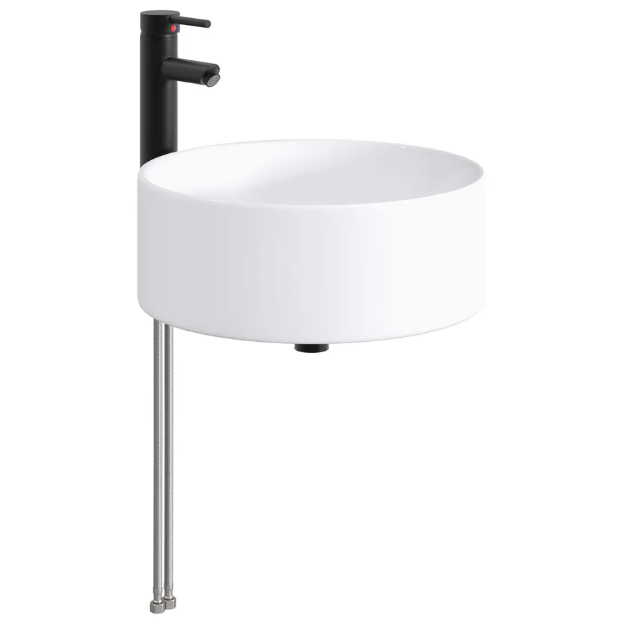Lavabo de salle de bains Noir Mat 40,5 x 40,5 x 15,5 cm métal - 4
