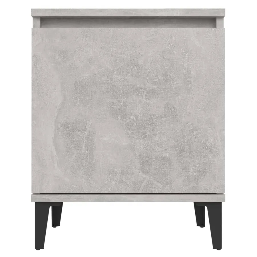 Tables de chevet avec pieds en métal gris béton 40x30x50 cm - 5