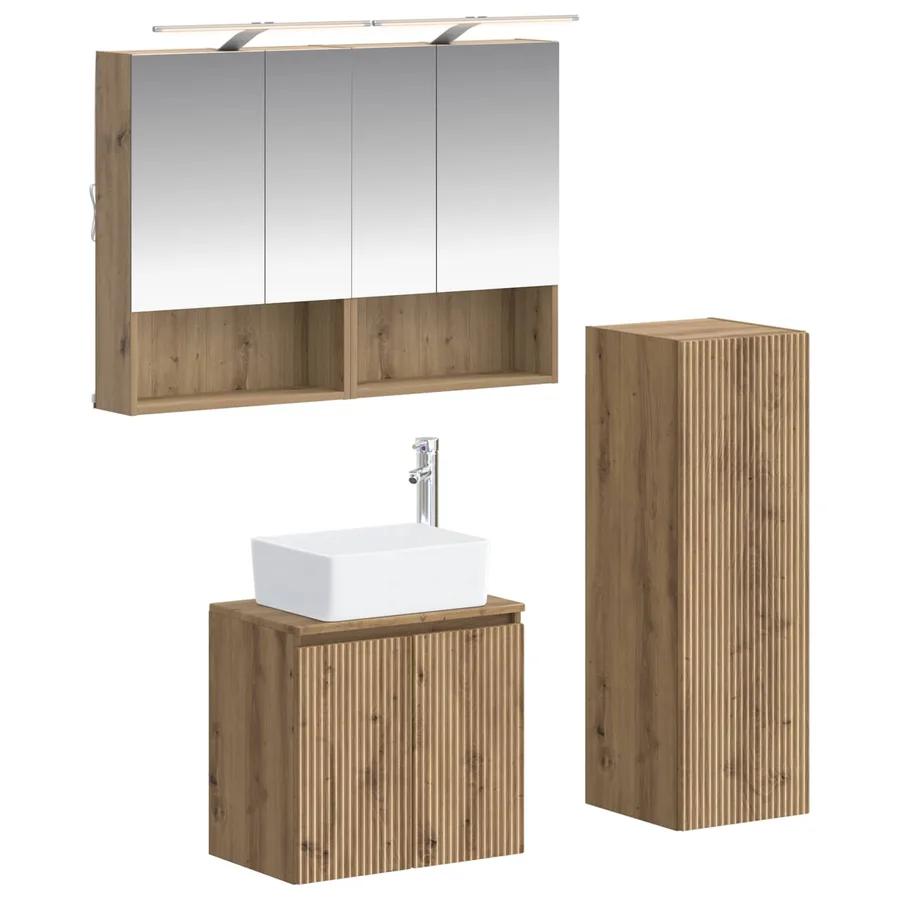 Ensemble de mobilier de salle de bain 4 pc Chêne artisanal - 2