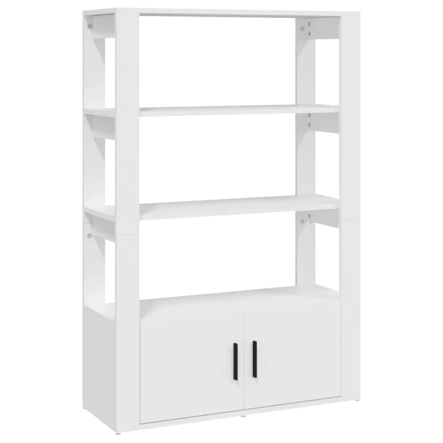Buffet Blanc 80x30x119,5 cm Bois d'ingénierie - 2