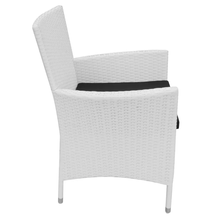 Salon de jardin 9 pcs Résine tressée Blanc-crème - 8