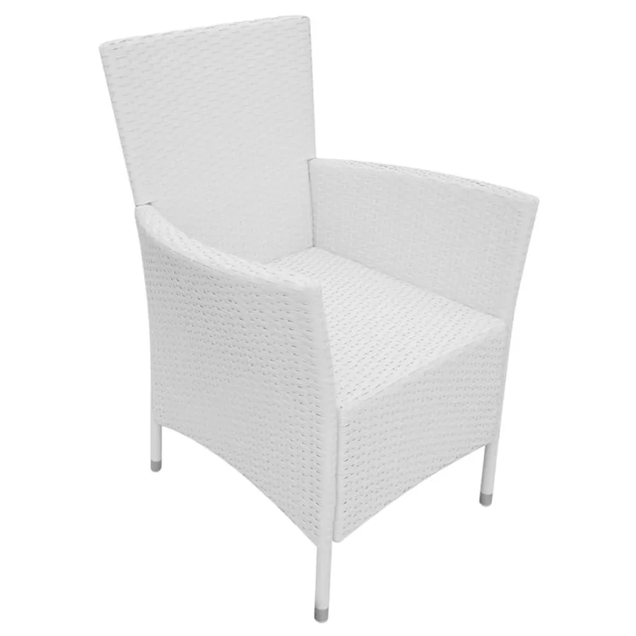 Salon de jardin 9 pcs Résine tressée Blanc-crème - 9