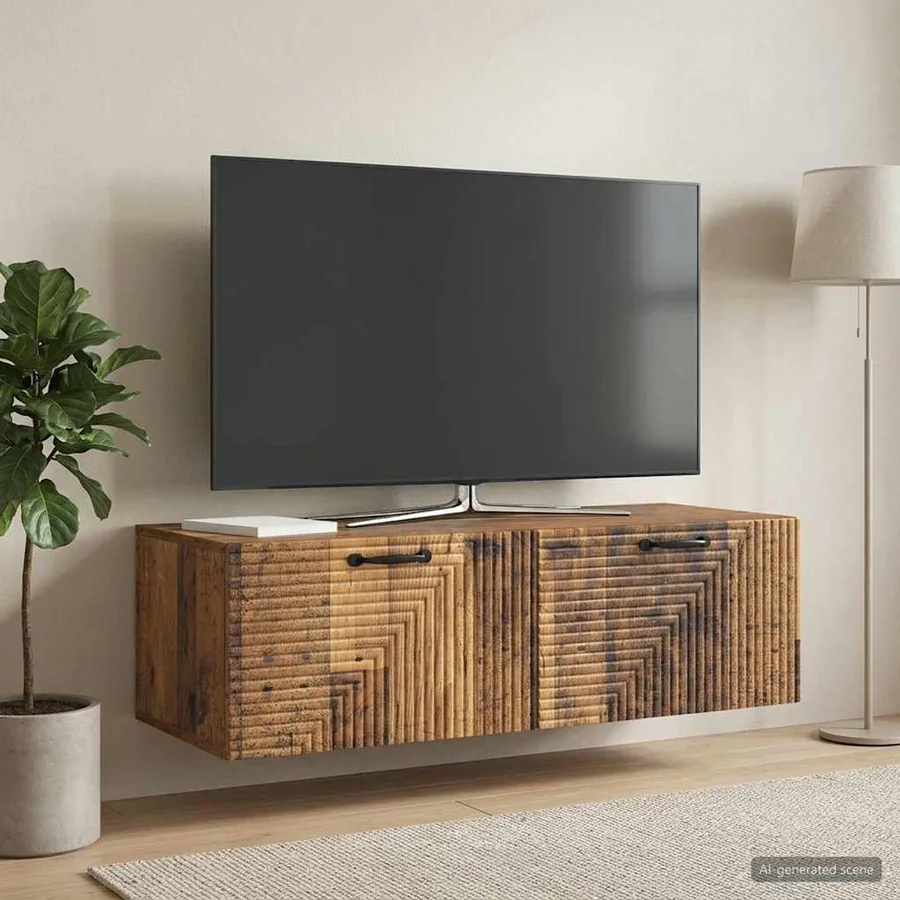 Meuble TV mural Bois ancien 98 x 41 x 30 cm Bois d'ingénierie - 4