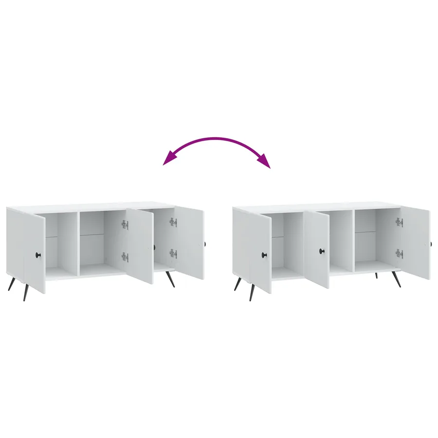 Meuble TV Blanc 99 x 34,5 x 50 cm Bois d'ingénierie - 11