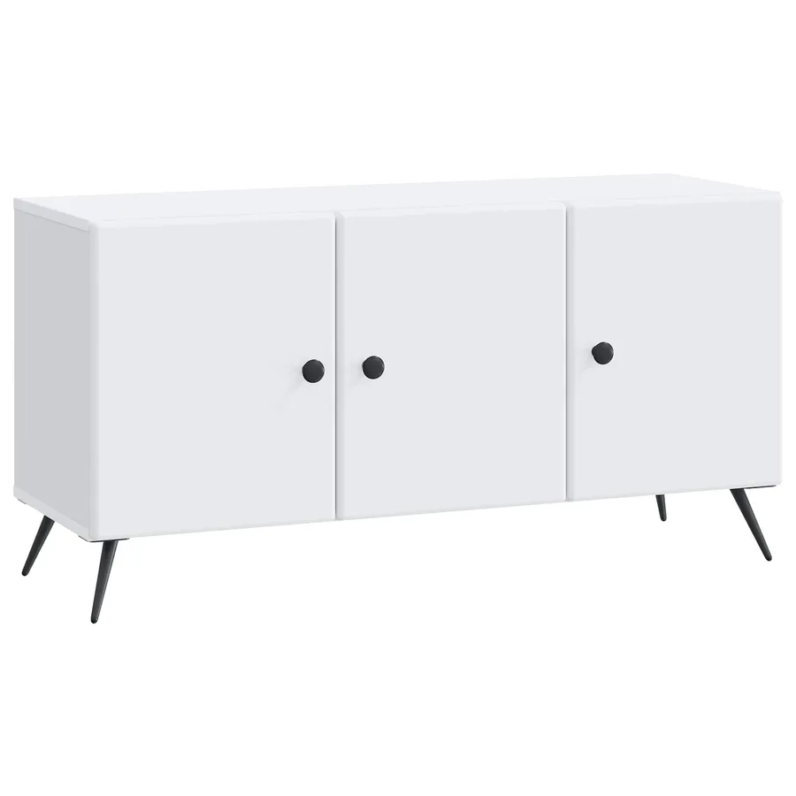 Meuble TV Blanc 99 x 34,5 x 50 cm Bois d'ingénierie - 2