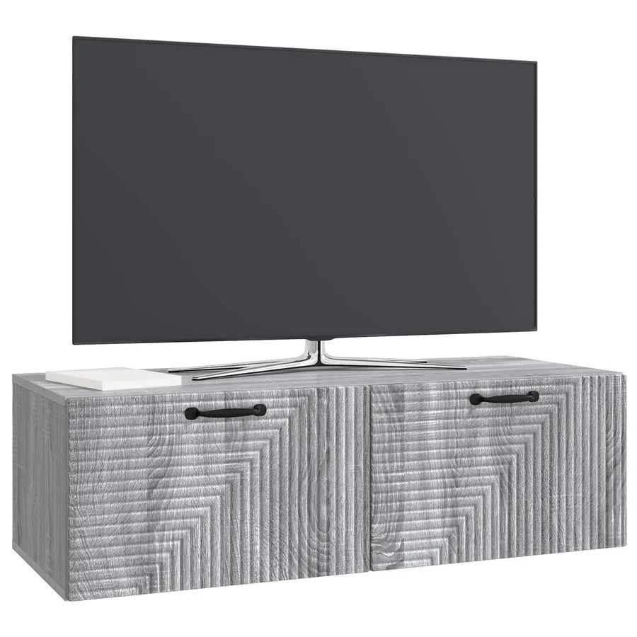 Meuble TV mural Sonoma gris 98 x 41 x 30 cm Bois d'ingénierie - 3