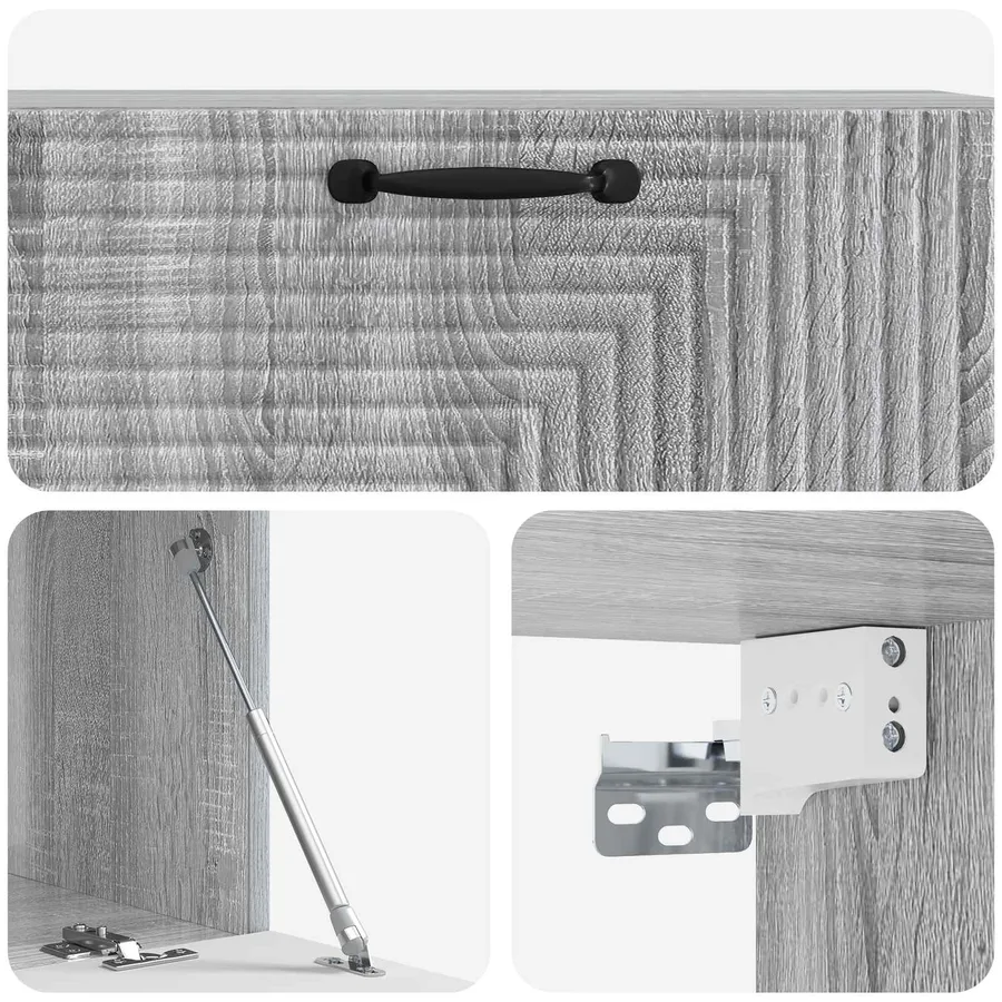 Meuble TV mural Sonoma gris 98 x 41 x 30 cm Bois d'ingénierie - 9