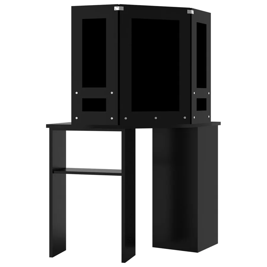 Coiffeuse d'angle avec LED Noir 111x54x141,5 cm - 5