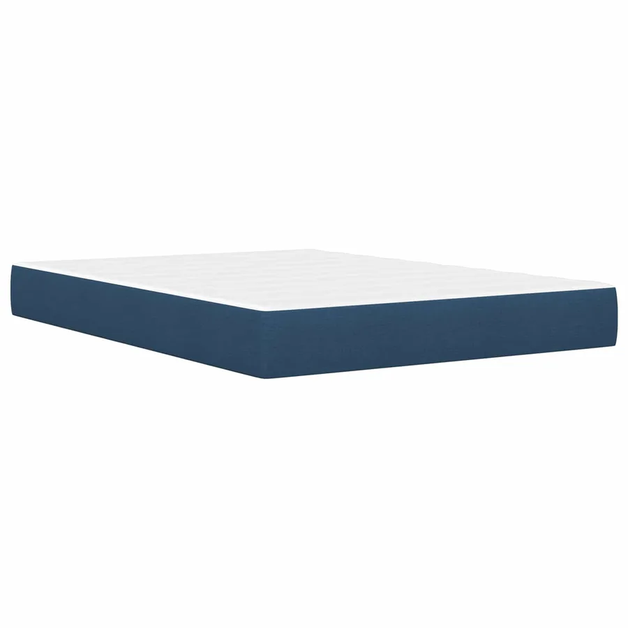 Cadre de lit Bleu 140 x 200 cm Polyester - 5