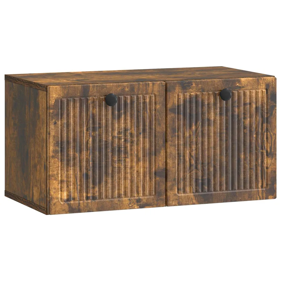Meuble TV mural Chêne fumé 59,5 x 31 x 30 cm Bois d'ingénierie - 2