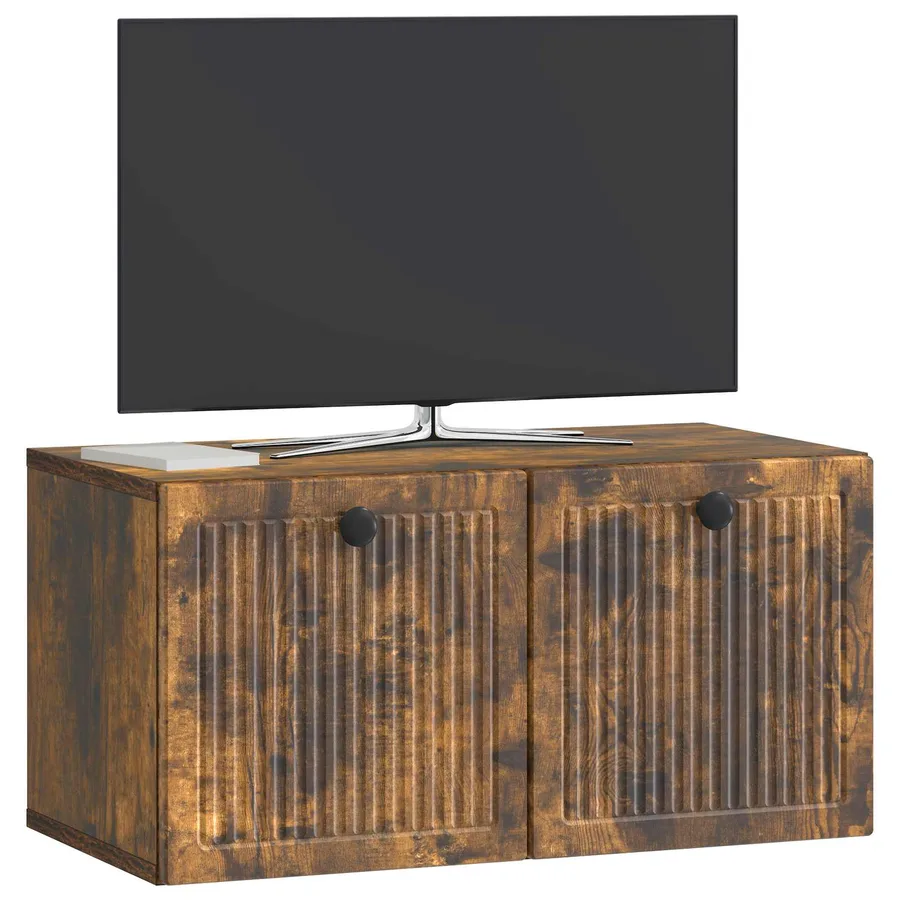 Meuble TV mural Chêne fumé 59,5 x 31 x 30 cm Bois d'ingénierie - 3
