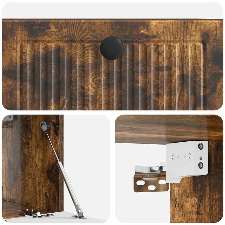 Meuble TV mural Chêne fumé 59,5 x 31 x 30 cm Bois d'ingénierie - 9