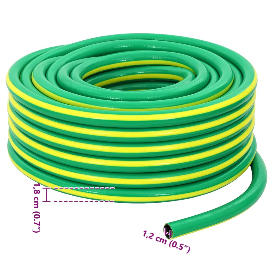 Tuyau de jardin 5 couches Vert et jaune 1 / 2'' 20 m PVC - 6