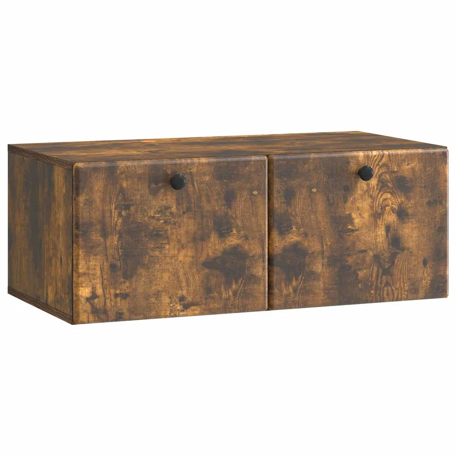 Meuble TV mural 78,5 x 41 x 30 cm Chêne fumé Bois d'ingénierie - 2