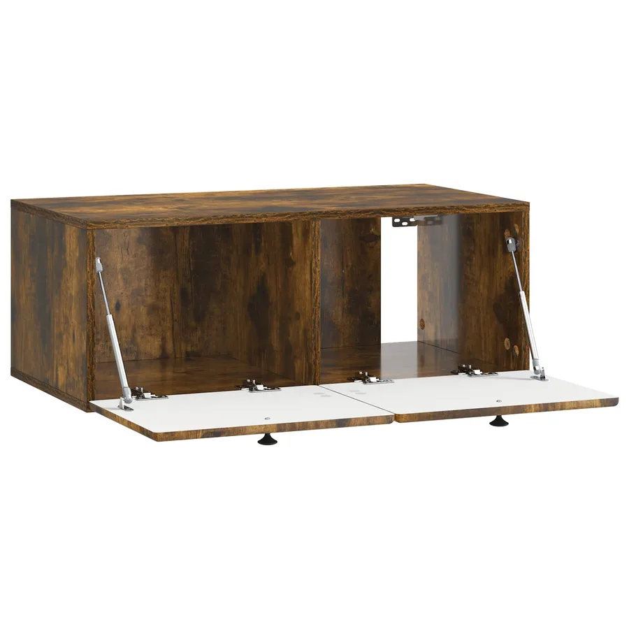 Meuble TV mural 78,5 x 41 x 30 cm Chêne fumé Bois d'ingénierie - 5