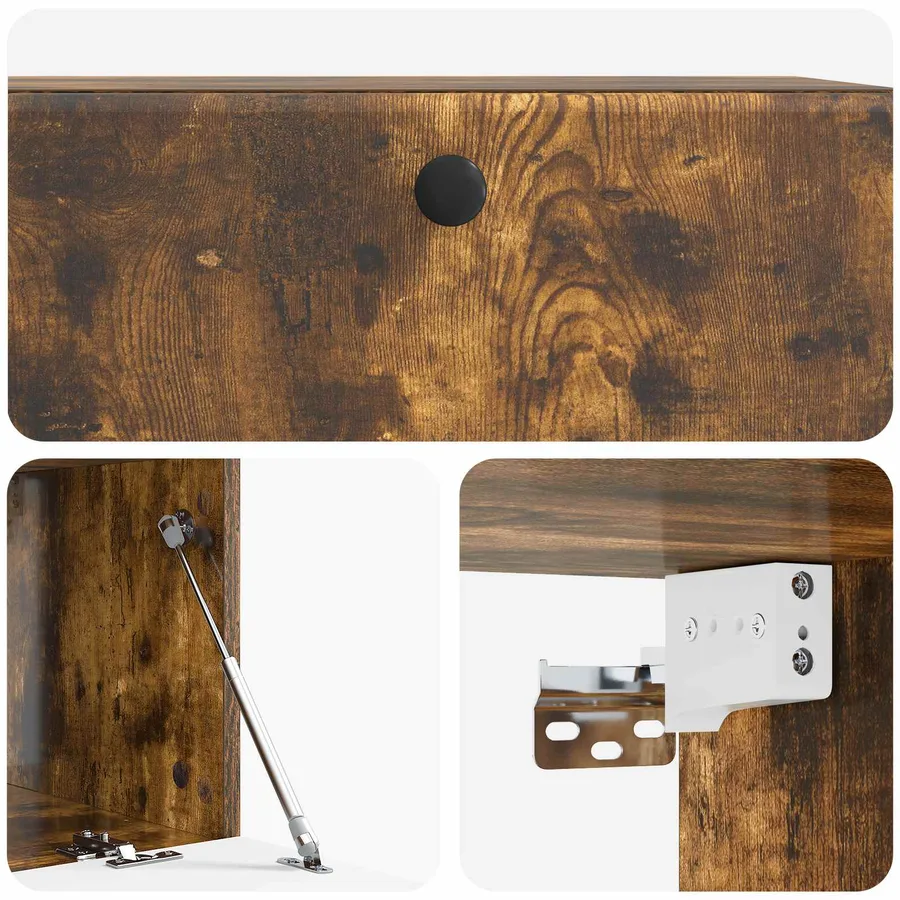 Meuble TV mural 78,5 x 41 x 30 cm Chêne fumé Bois d'ingénierie - 9