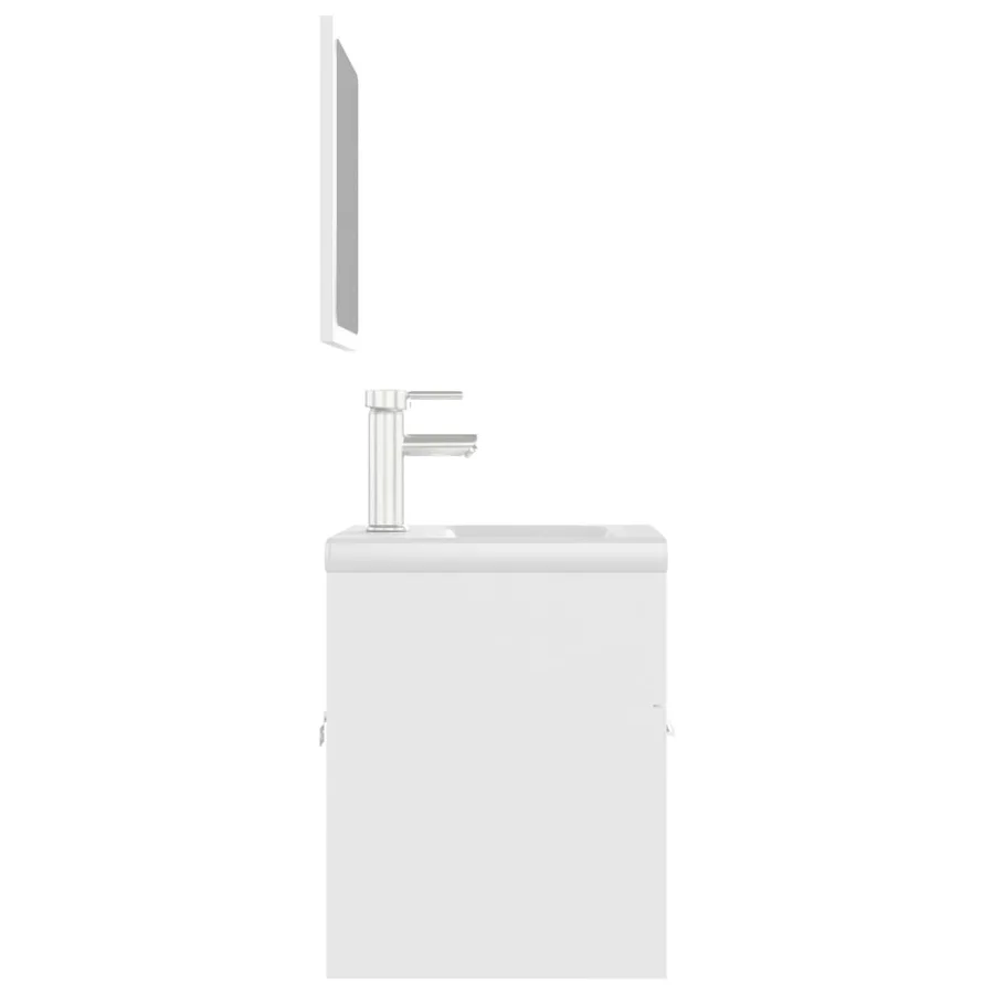 Ensemble de meubles de salle de bain Blanc Aggloméré - 7