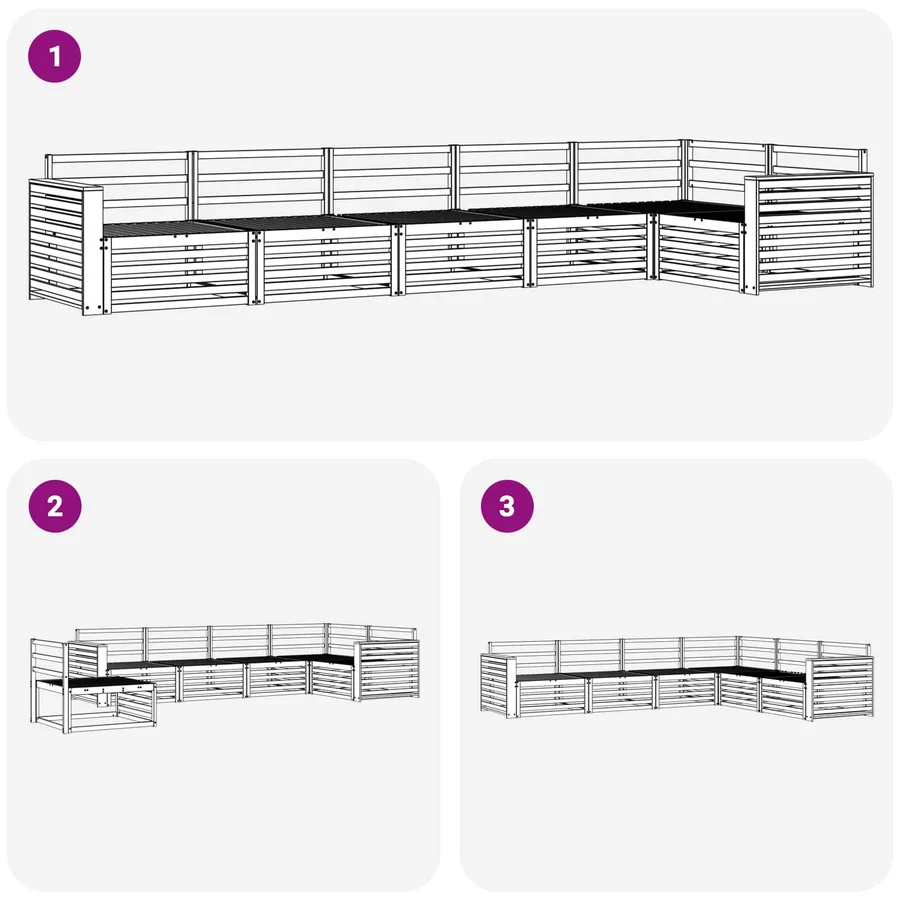 Ensemble de canapés d'extérieur 6 pcs Naturel - 6