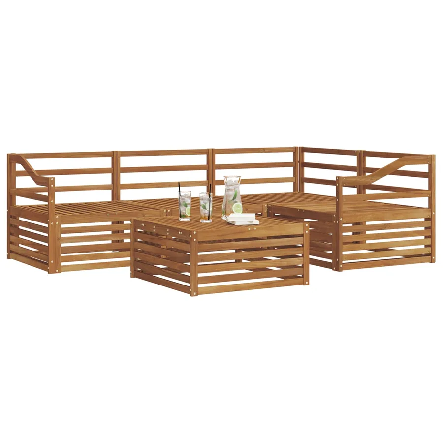 Ensemble de canapés d'extérieur 5 pcs Naturel - 3