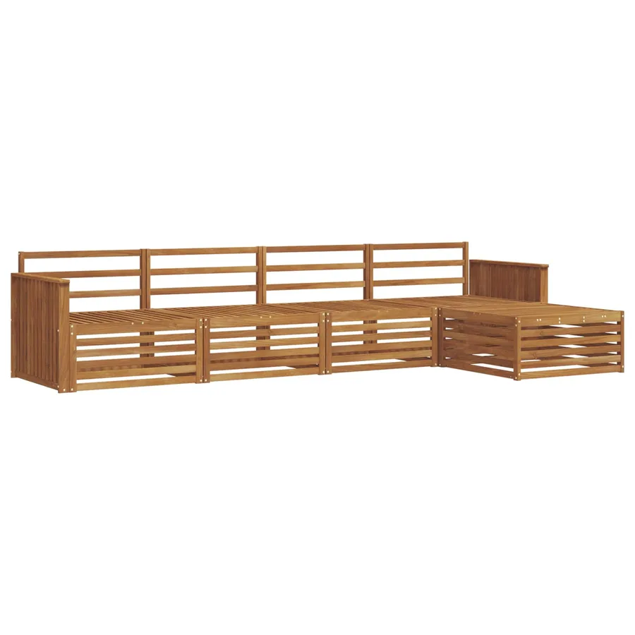 Ensemble de canapés d'extérieur 5 pcs Naturel - 2