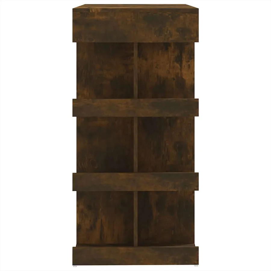Table de bar et étagère de rangement chêne fumé bois ingénierie - 6