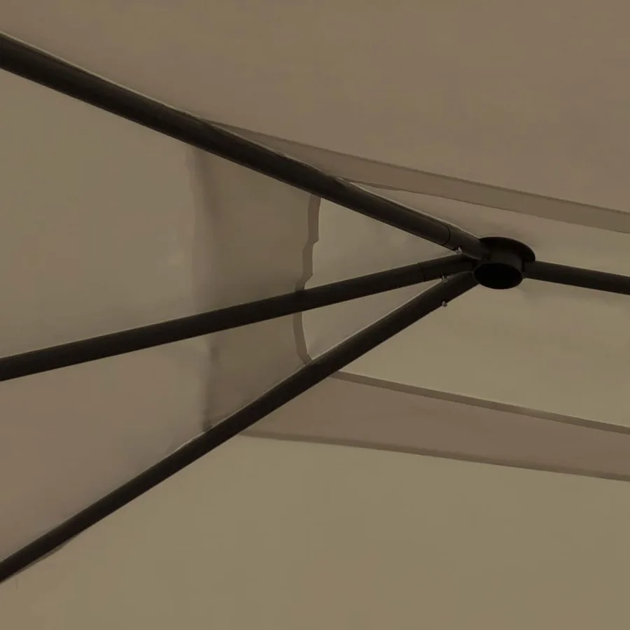 Belvédère avec revêtement de poteaux 3x4x2,6 m Taupe 160 g/m² - 3