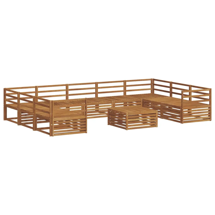 Ensemble de canapés d'extérieur 10 pcs Naturel - 2