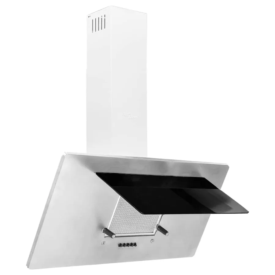 Hotte murale 90 cm Acier inoxydable et verre trempé Argenté - 4