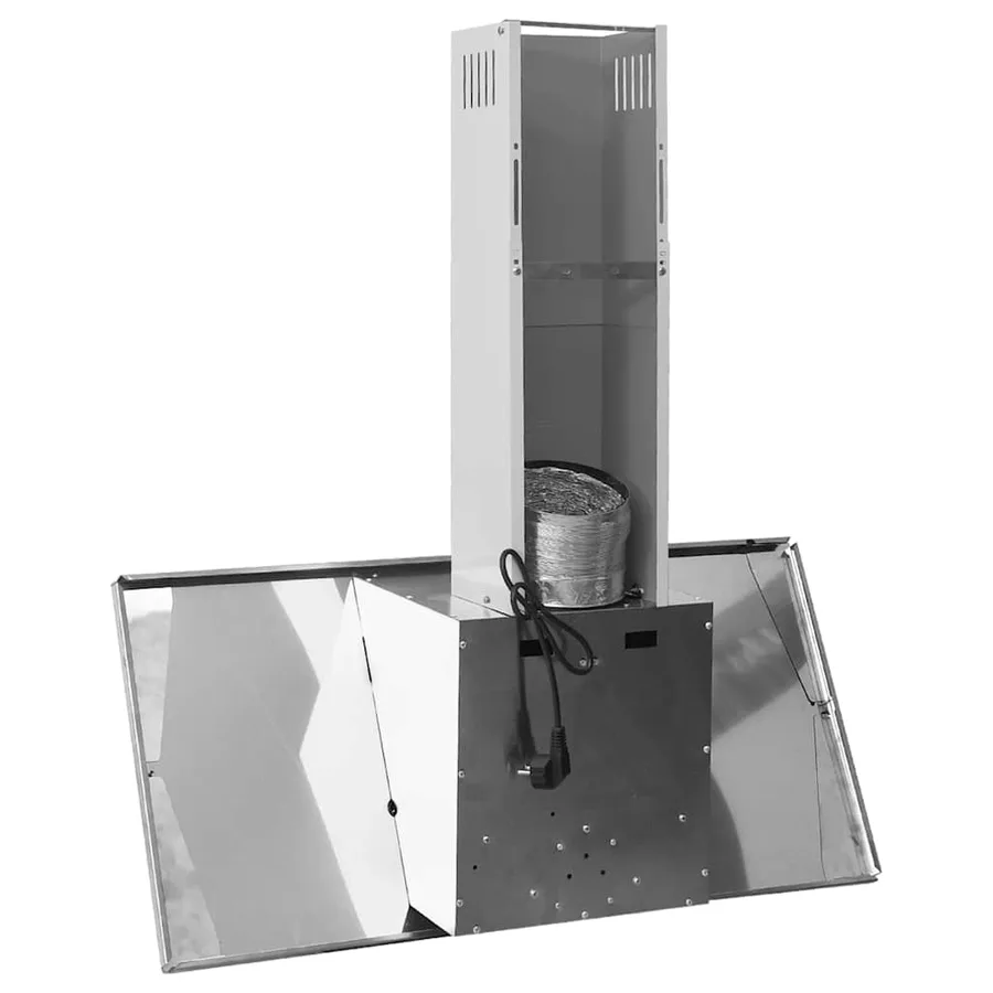 Hotte murale 90 cm Acier inoxydable et verre trempé Argenté - 6