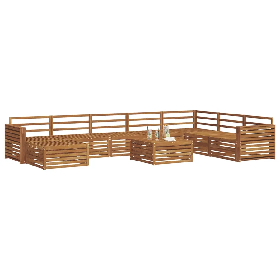 Ensemble de canapés d'extérieur 9 pcs Naturel - 3