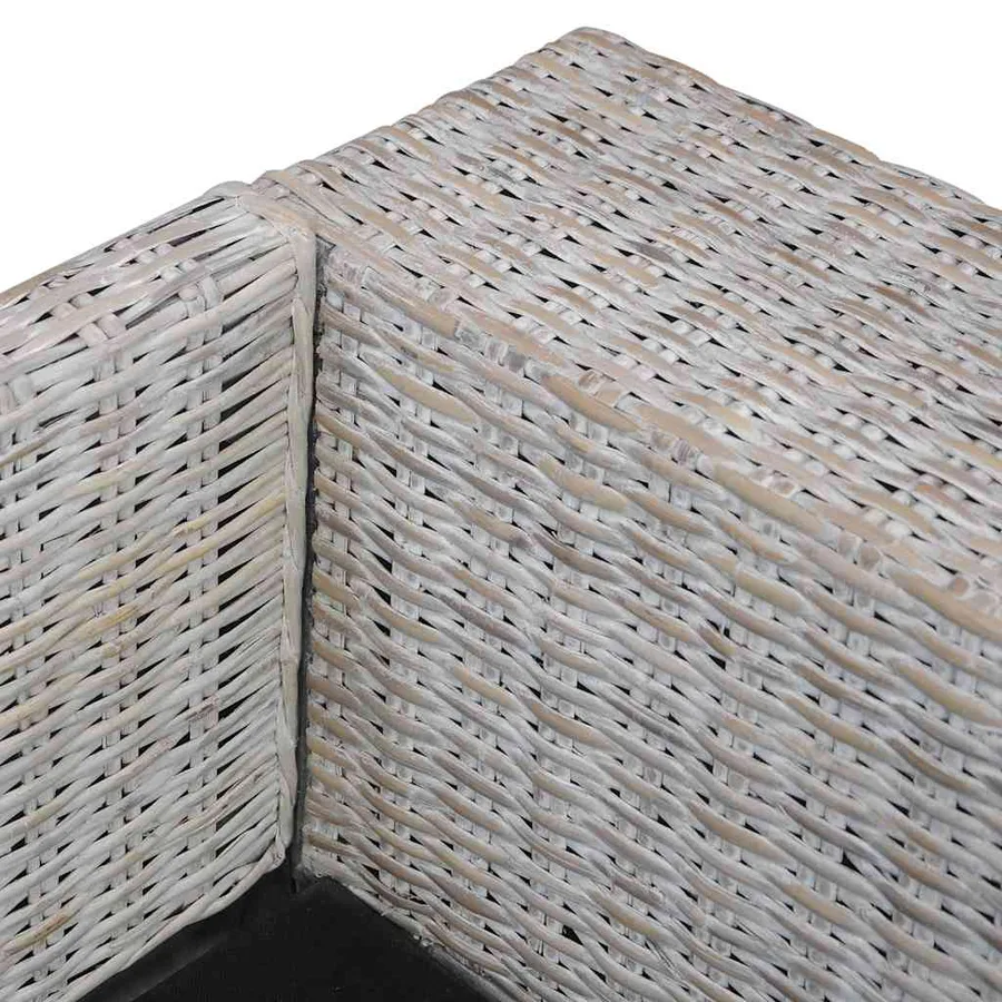 Ensemble de canapés 2 pcs avec coussins Gris Rotin naturel - 13