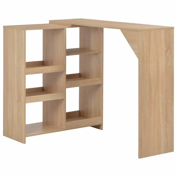Table de bar avec tablette amovible Chêne 138x39x110 cm