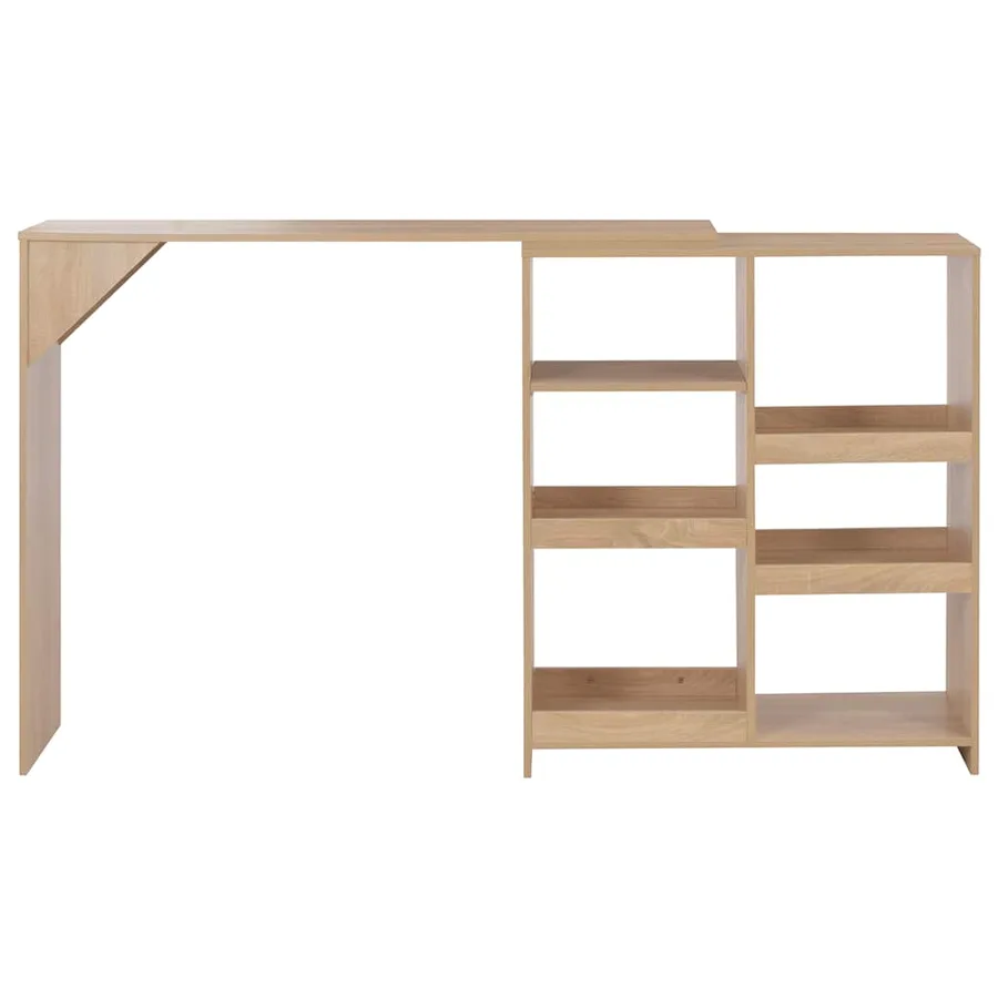 Table de bar avec tablette amovible Chêne 138x39x110 cm - 2
