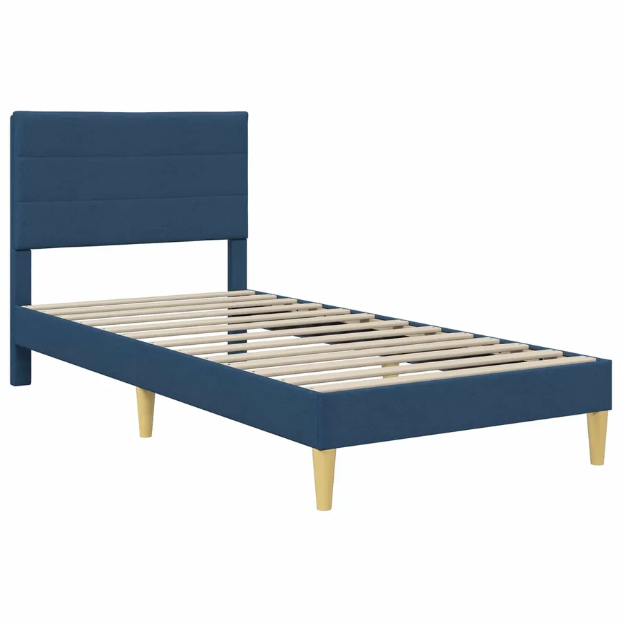 Cadre de lit Bleu 80 x 200 cm Polyester - 4