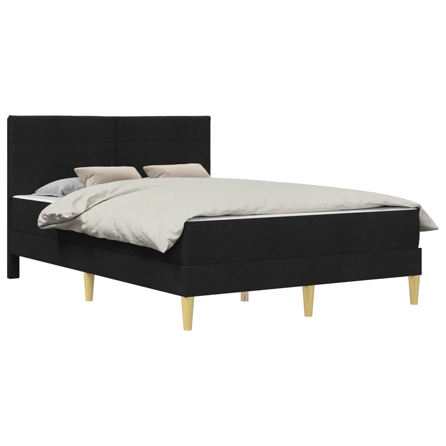Cadre de lit Noir 140 x 190 cm Polyester - 2