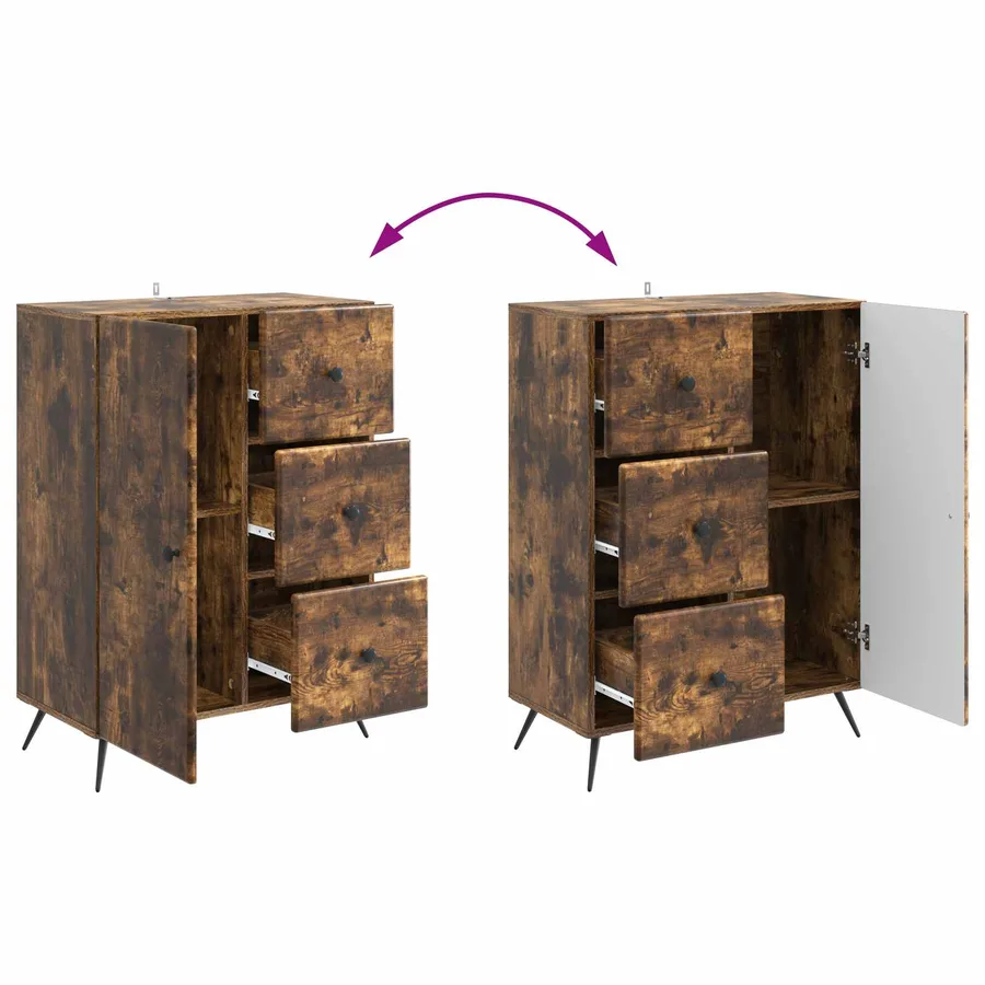 Buffet Chêne fumé 66 x 34,5 x 90 cm Bois d'ingénierie - 8
