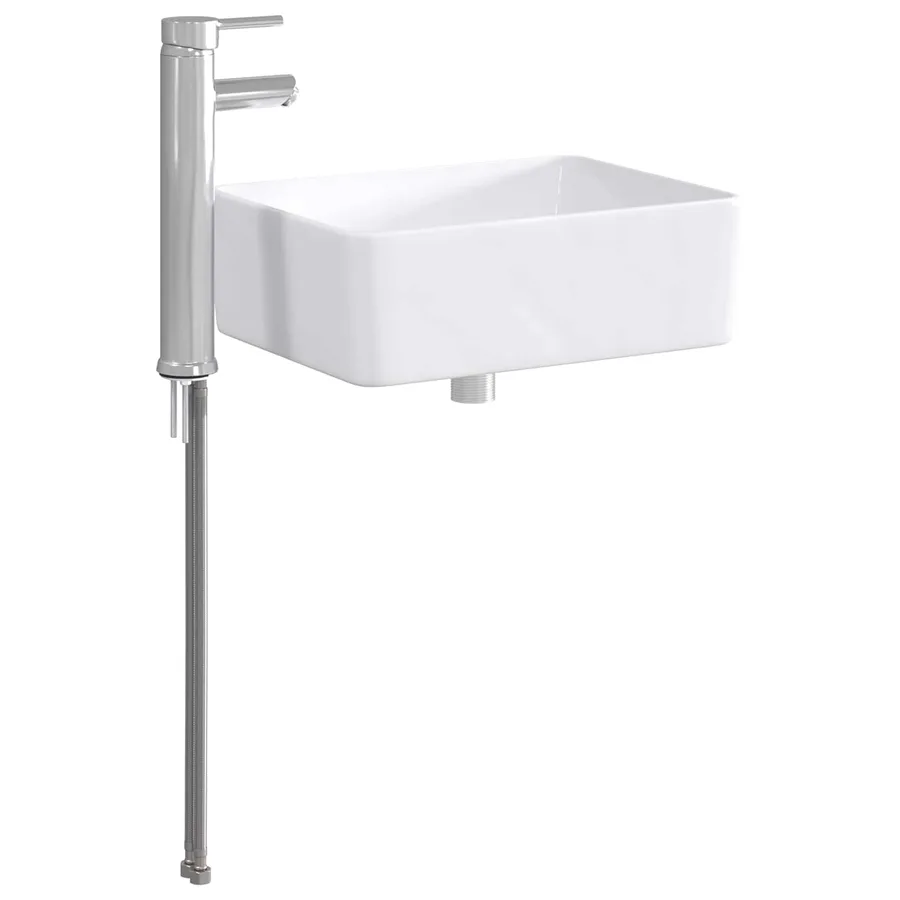 Lavabo de salle de bains Chrome 40,5 x 30,5 x 13 cm métal - 6