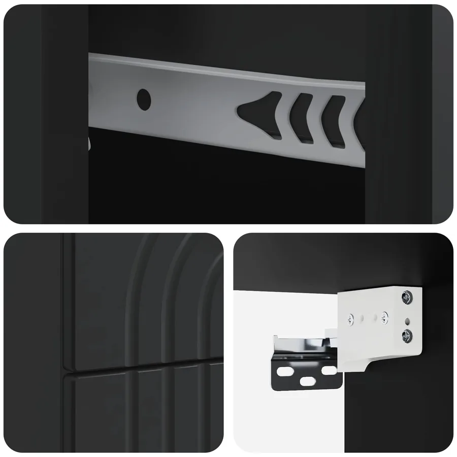 Cabinet de chevet mural 2 pcs Noir 33 x 34,5 x 40 cm - 8