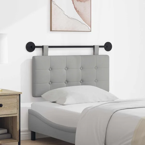 Tête de lit suspendue Gris nuage Tissu