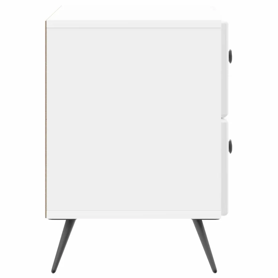 Cabinet de chevet Blanc brillant 62 x 34,5 x 47,5 cm - 6